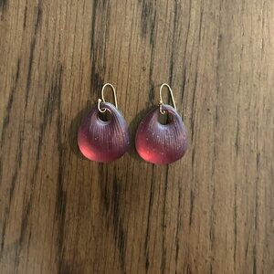 Maroon red Alexis Bittar lucite earrings